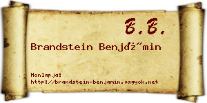 Brandstein Benjámin névjegykártya